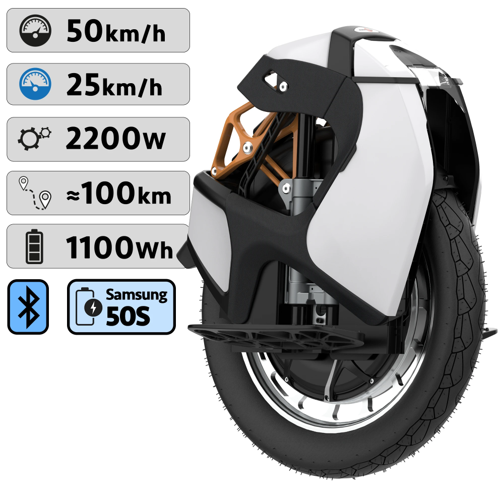 Gyroroue Kingsong S18 Pro blanche - 906Wh ∞ Spécialiste Kingsong